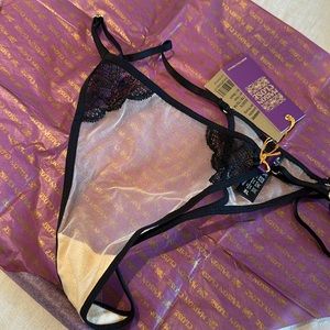 Maison Close L’Antichambre Adjustable thong black/Nude size 10